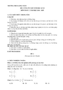 de-cuong-on-tap-cuoi-hoc-ky-2-toan-lop-7-nam-hoc-2024-2025-truong-thcs-long-toan - Trang 1