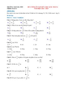 de-cuong-on-tap-giua-hoc-ky-2-mon-toan-lop-6-nam-hoc-2024-2025-truong-thcs-da-ton - Trang 1