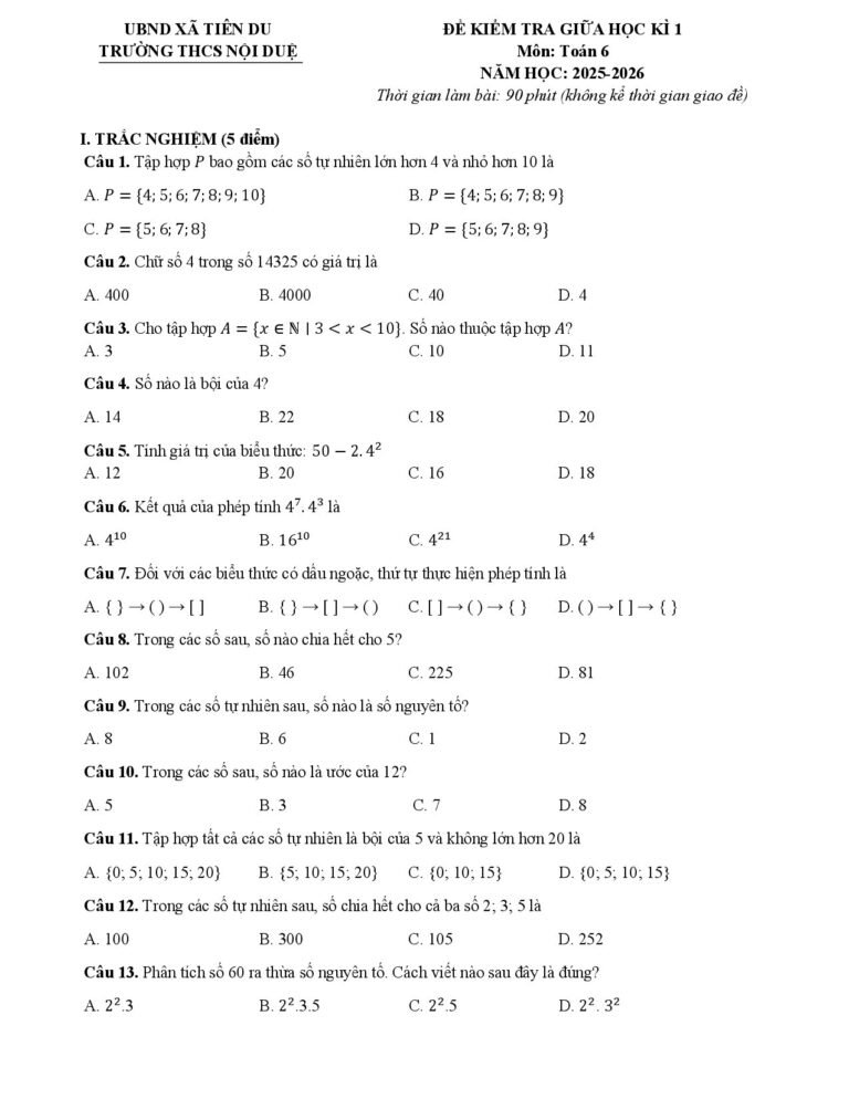 de-kiem-tra-giua-hoc-ky-1-toan-lop-6-nam-2025-2026-truong-thcs-noi-due - Trang 1