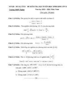 de-kiem-tra-doi-tuyen-hoc-sinh-gioi-toan-lop-11-nam-2023-2024-truong-thpt-nghen - Trang 1