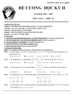 de-cuong-hoc-ky-ii-toan-lop-12-nam-hoc-2024-2025-truong-thpt-xuan-dinh - Trang 1