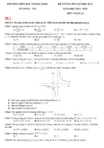 de-cuong-on-tap-hoc-ky-2-mon-toan-lop-12-nam-hoc-2024-2025-truong-thpt-bac-thang-long - Trang 1