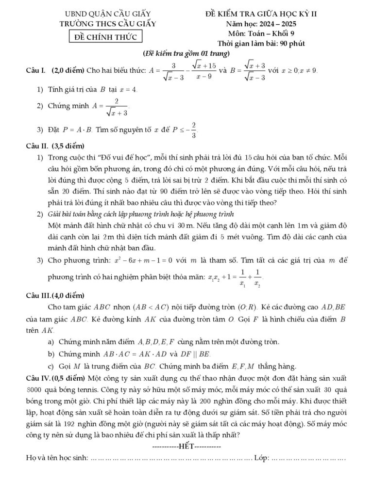 de-kiem-tra-giua-hoc-ky-2-toan-lop-9-nam-2024-2025-truong-thcs-cau-giay - Trang 1