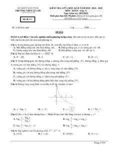 de-kiem-tra-giua-hoc-ky-ii-toan-lop-11-nam-hoc-2024-2025-truong-thpt-le-loi - Trang 1