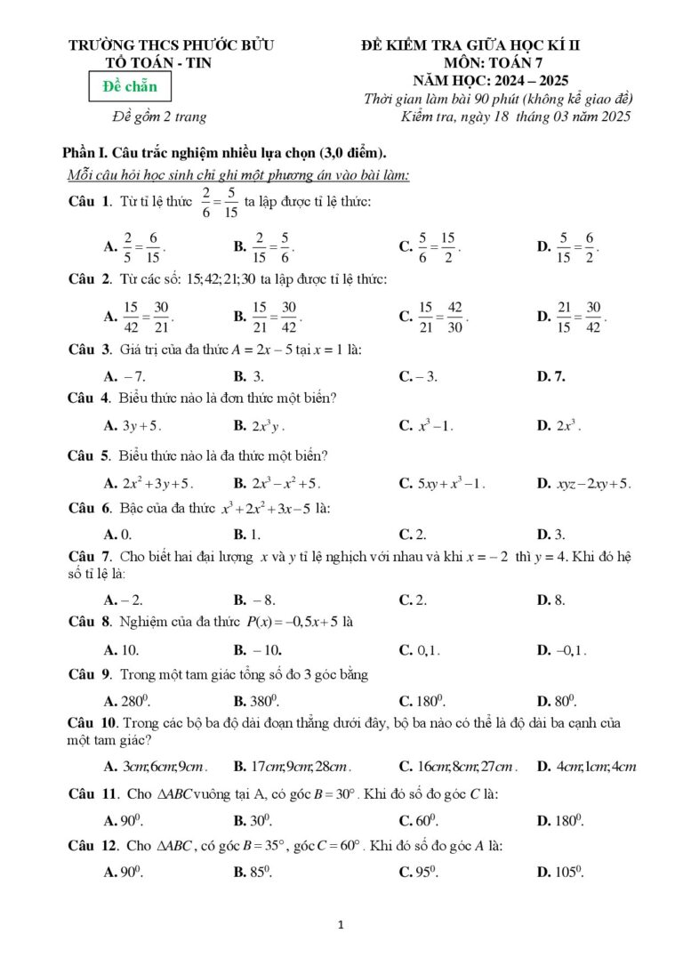 de-kiem-tra-giua-hoc-ky-2-mon-toan-lop-7-nam-hoc-2024-2025-truong-thcs-phuoc-buu - Trang 1