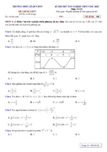 de-thi-thu-tot-nghiep-thpt-2025-mon-toan-ma-de-101-truong-thpt-le-quy-don - Trang 1