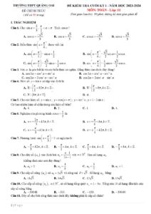 de-kiem-tra-cuoi-hoc-ky-1-toan-11-nam-hoc-2023-2024-truong-thpt-quang-oai - Trang 1