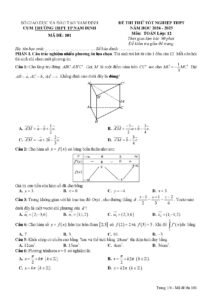 de-thi-thu-tot-nghiep-thpt-mon-toan-lop-12-nam-2024-2025-ma-de-101-va-103-co-dap-an - Trang 1