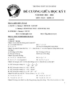 de-cuong-on-tap-giua-hoc-ky-1-mon-toan-lop-10-nam-hoc-2021-2022-truong-thpt-xuan-dinh - Trang 1