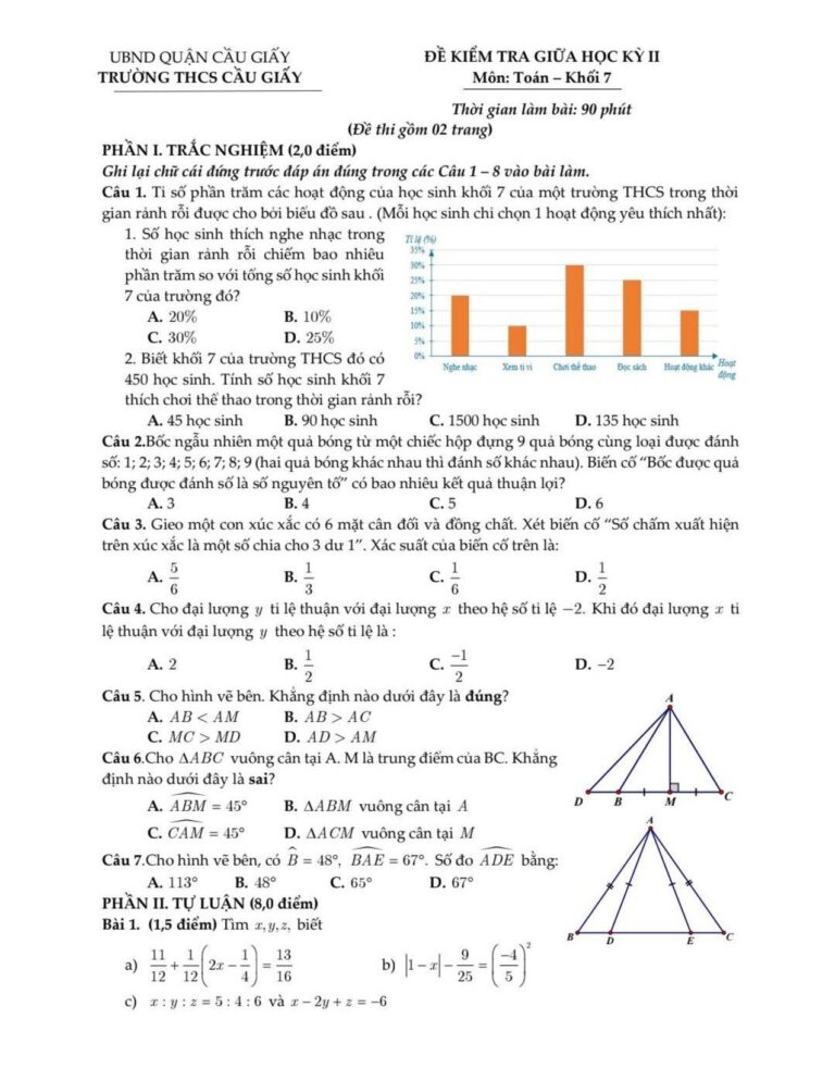 de-kiem-tra-giua-hoc-ky-2-toan-khoi-7-truong-thcs-cau-giay - Trang 1