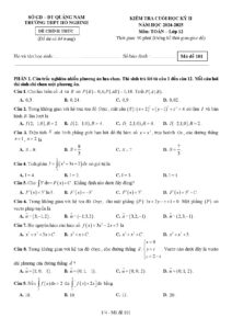 de-thi-hoc-ky-2-toan-lop-12-truong-thpt-ho-nghinh-nam-hoc-2024-2025-ma-de-101-va-102 - Trang 1