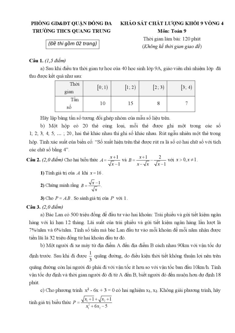 de-khao-sat-chat-luong-mon-toan-lop-9-vong-4-nam-hoc-2024-2025-truong-thcs-quang-trung - Trang 1