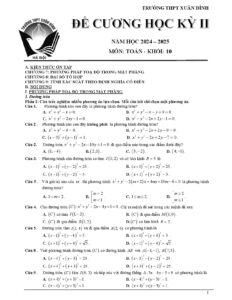 de-cuong-hoc-ky-2-toan-lop-10-nam-hoc-2024-2025-truong-thpt-xuan-dinh - Trang 1