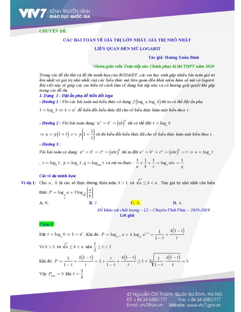 chuyen-de-cac-bai-toan-ve-gia-tri-lon-nhat-gia-tri-nho-nhat-lien-quan-den-mu-logarit - Trang 1