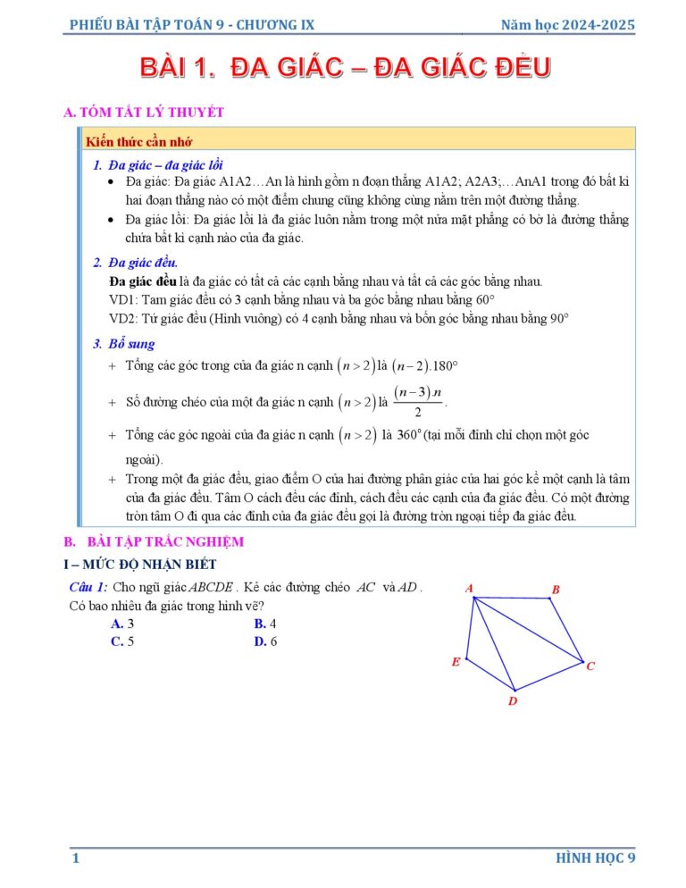 phieu-bai-tap-toan-9-chuong-da-giac-deu-va-phep-quay-nam-hoc-2024-2025 - Trang 1