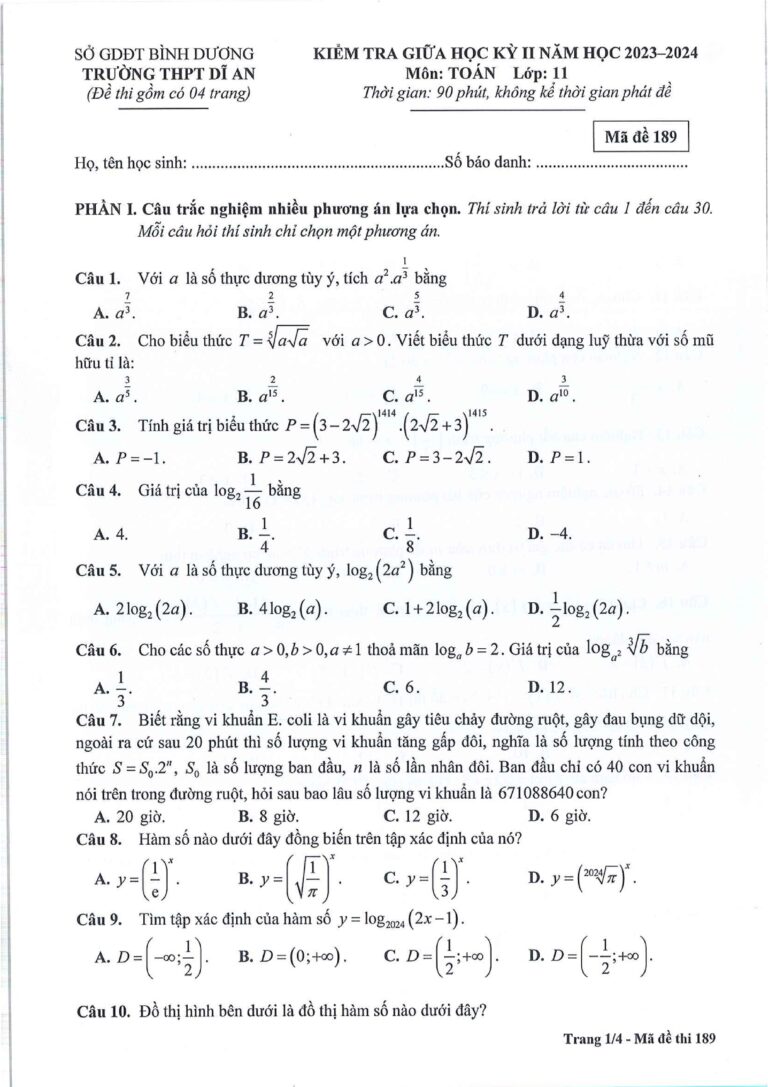 de-kiem-tra-giua-hoc-ky-2-mon-toan-11-truong-thpt-di-an-nam-hoc-2023-2024 - Trang 1