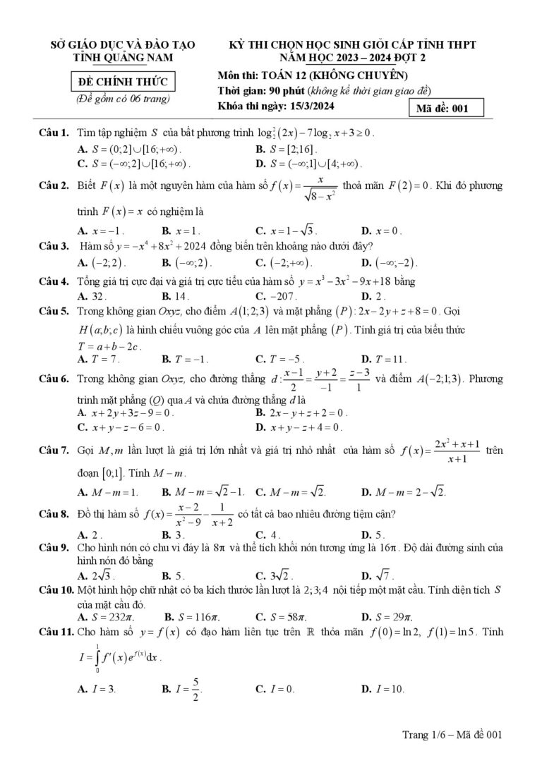 de-thi-chon-hoc-sinh-gioi-toan-12-cap-tinh-dot-2-nam-hoc-2023-2024-tinh-quang-nam - Trang 1