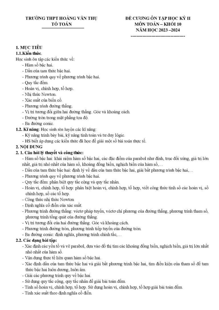 de-cuong-on-tap-kiem-tra-cuoi-hoc-ky-2-mon-toan-lop-10-nam-hoc-2023-2024-truong-thpt-hoang-van-thu - Trang 1