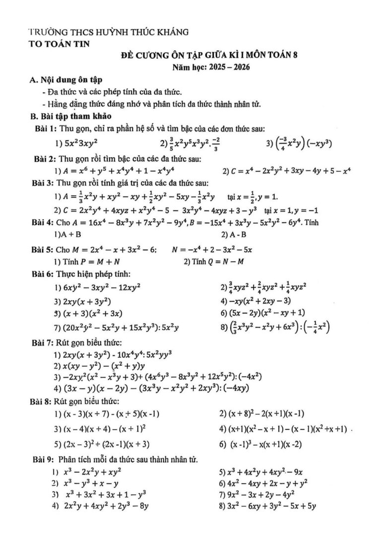 de-cuong-on-tap-giua-ky-1-mon-toan-lop-8-nam-hoc-2025-2026-truong-thcs-huynh-thuc-khang - Trang 1
