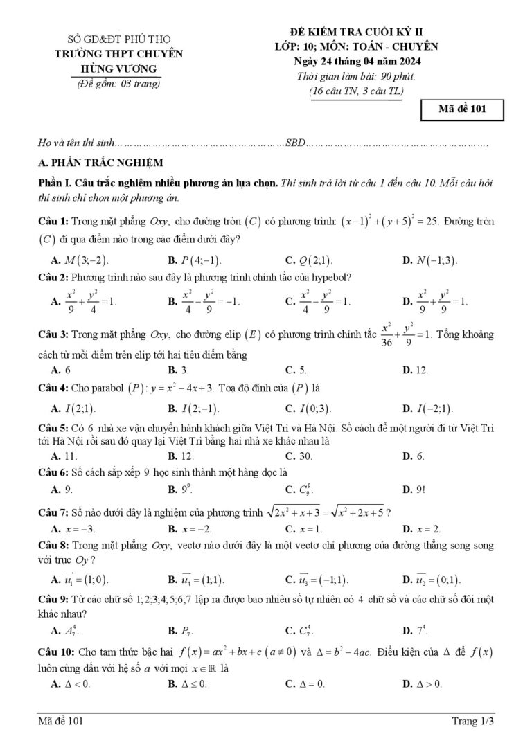 de-kiem-tra-cuoi-hoc-ky-2-toan-10-chuyen-nam-2023-2024-truong-thpt-chuyen-hung-vuong-phu-tho - Trang 1