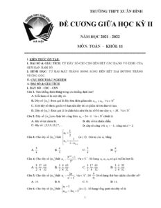 de-cuong-on-tap-giua-hoc-ky-2-mon-toan-lop-11-nam-hoc-2021-2022-truong-thpt-xuan-dinh-ha-noi - Trang 1