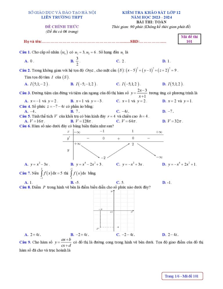 de-kiem-tra-khao-sat-toan-12-nam-hoc-2023-2024-lien-truong-thpt-ha-noi - Trang 1