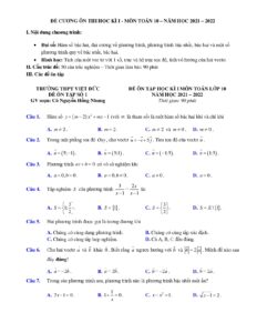 de-cuong-on-thi-hoc-ki-1-toan-lop-10-nam-hoc-2021-2022-truong-thpt-viet-duc - Trang 1