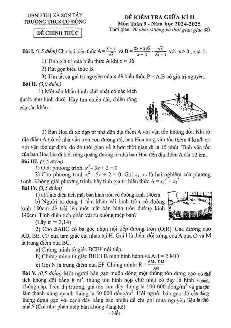 de-kiem-tra-giua-ky-2-toan-9-nam-hoc-2024-2025-truong-thcs-co-dong - Trang 1