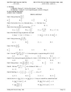 de-cuong-on-tap-hoc-ky-2-toan-lop-11-nam-hoc-2020-2021-truong-thpt-hai-ba-trung-hue - Trang 1