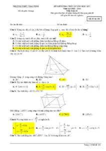 de-kiem-tra-chat-luong-hoc-ky-1-mon-toan-lop-11-nam-hoc-2023-2024-truong-thpt-thai-ninh - Trang 1