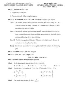 noi-dung-on-tap-giua-hoc-ky-2-toan-lop-12-nam-hoc-2025-2026-truong-thpt-tran-phu - Trang 1