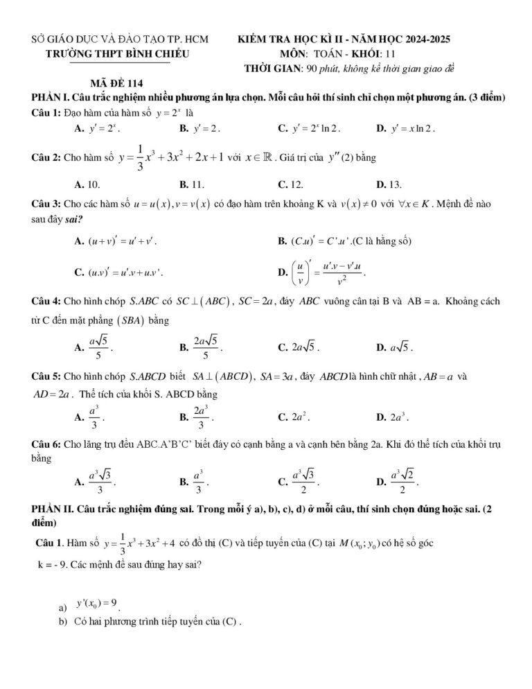 de-kiem-tra-hoc-ky-2-mon-toan-khoi-11-nam-2024-2025-truong-thpt-binh-chieu - Trang 1