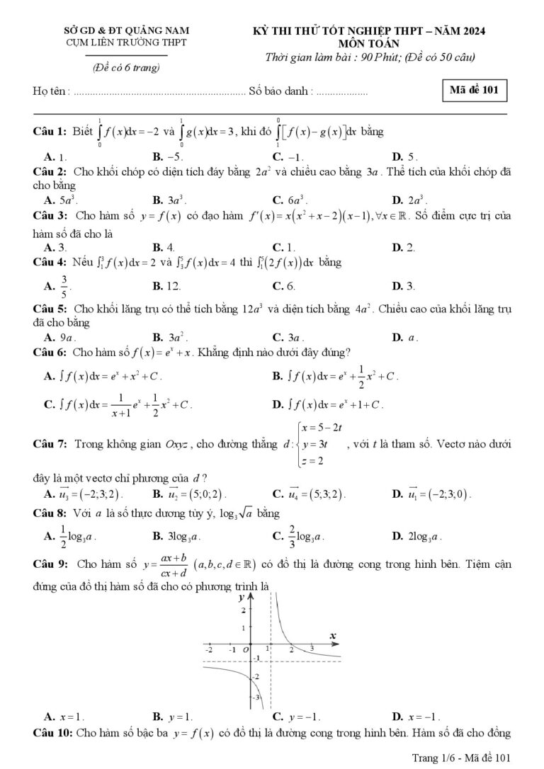 de-thi-thu-tot-nghiep-thpt-nam-2024-mon-toan-cum-lien-truong-thpt-quang-nam - Trang 1