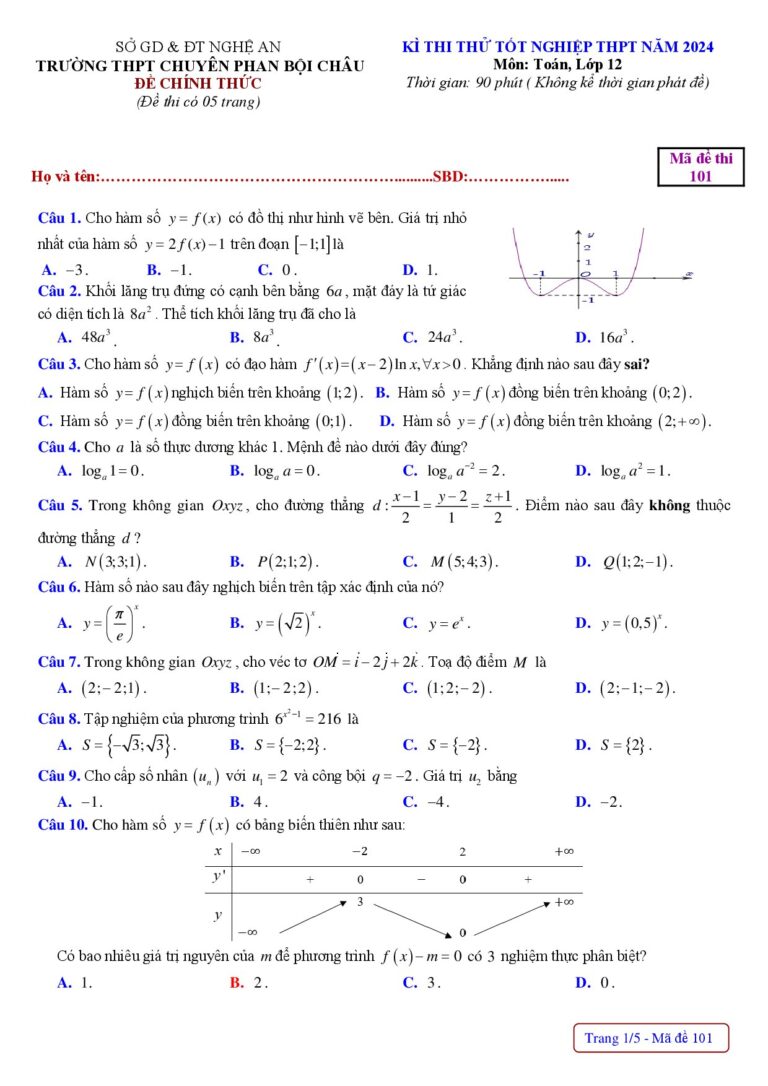 de-thi-thu-tot-nghiep-thpt-nam-2024-mon-toan-truong-thpt-chuyen-phan-boi-chau - Trang 1
