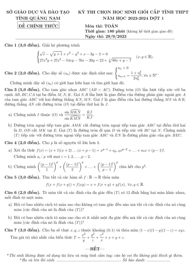 de-thi-chon-hoc-sinh-gioi-toan-lop-12-tinh-quang-nam-nam-2023-2024-dot-1-co-dap-an - Trang 1