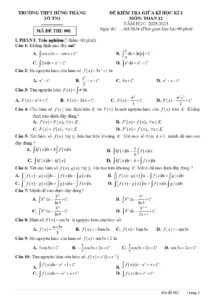 de-kiem-tra-giua-hoc-ky-2-mon-toan-lop-12-nam-hoc-2023-2024-truong-thpt-hung-thang - Trang 1