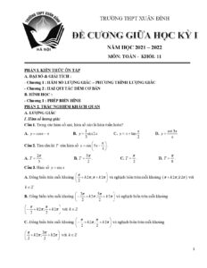 de-cuong-on-tap-giua-hoc-ky-1-mon-toan-lop-11-truong-thpt-xuan-dinh-nam-hoc-2021-2022 - Trang 1