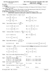 de-cuong-on-tap-hoc-ky-1-mon-toan-lop-11-nam-hoc-2018-2019-truong-thpt-hai-ba-trung - Trang 1