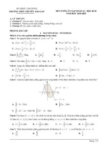 de-cuong-on-tap-toan-12-hoc-ky-ii-nam-hoc-2024-2025-truong-thpt-chuyen-bao-loc - Trang 1
