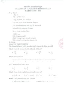 de-cuong-on-tap-giua-hoc-ky-1-mon-toan-lop-7-truong-thcs-tho-loc-nam-hoc-2025-2026 - Trang 1