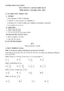 de-cuong-on-tap-giua-hoc-ky-2-mon-toan-lop-6-nam-hoc-2024-2025-truong-thcs-long-toan - Trang 1