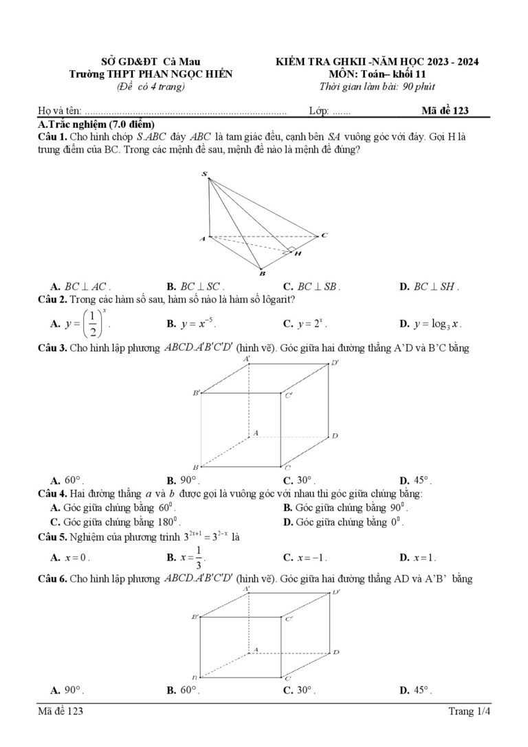 de-kiem-tra-giua-hoc-ky-2-toan-11-nam-hoc-2023-2024-truong-thpt-phan-ngoc-hien - Trang 1