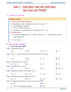 phieu-bai-tap-toan-9-chuong-can-thuc - Trang 1