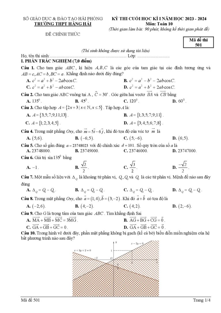de-thi-hoc-ky-1-toan-lop-10-nam-2023-2024-truong-thpt-hang-hai - Trang 1