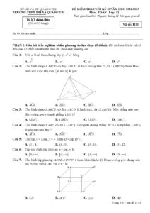 de-kiem-tra-cuoi-ky-2-toan-lop-11-truong-thpt-thi-xa-quang-tri-nam-hoc-2024-2025 - Trang 1