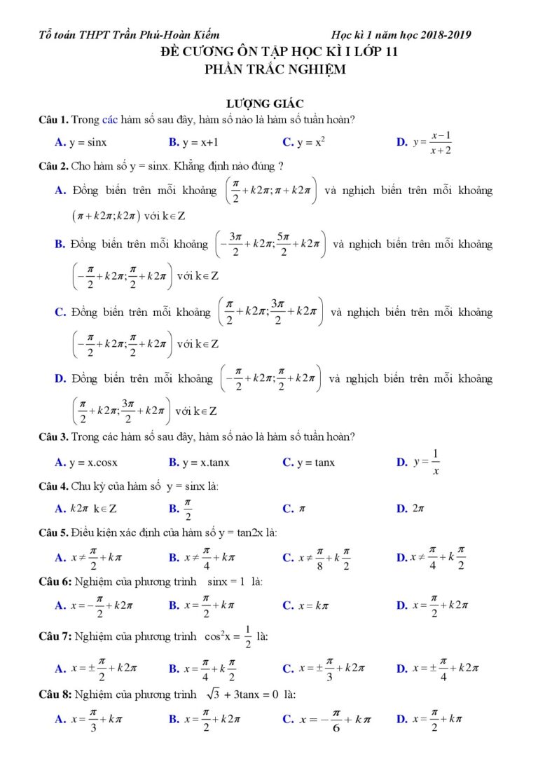 de-cuong-on-tap-hoc-ky-1-toan-11-nam-2018-2019-truong-thpt-tran-phu-ha-noi - Trang 1