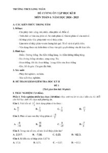 de-cuong-on-tap-cuoi-hoc-ky-2-mon-toan-6-nam-hoc-2024-2025-truong-thcs-long-toan - Trang 1