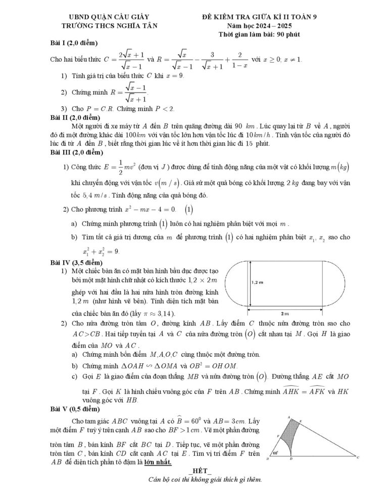 de-kiem-tra-giua-ki-2-toan-9-truong-thcs-nghia-tan-nam-2024-2025 - Trang 1