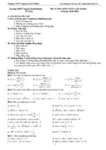 de-cuong-on-tap-hoc-ky-1-toan-lop-11-truong-thpt-nguyen-binh-khiem-2019-2020 - Trang 1