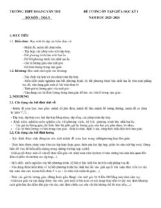 de-cuong-on-tap-giua-hoc-ky-1-mon-toan-lop-10-nam-hoc-2023-2024-truong-thpt-hoang-van-thu - Trang 1